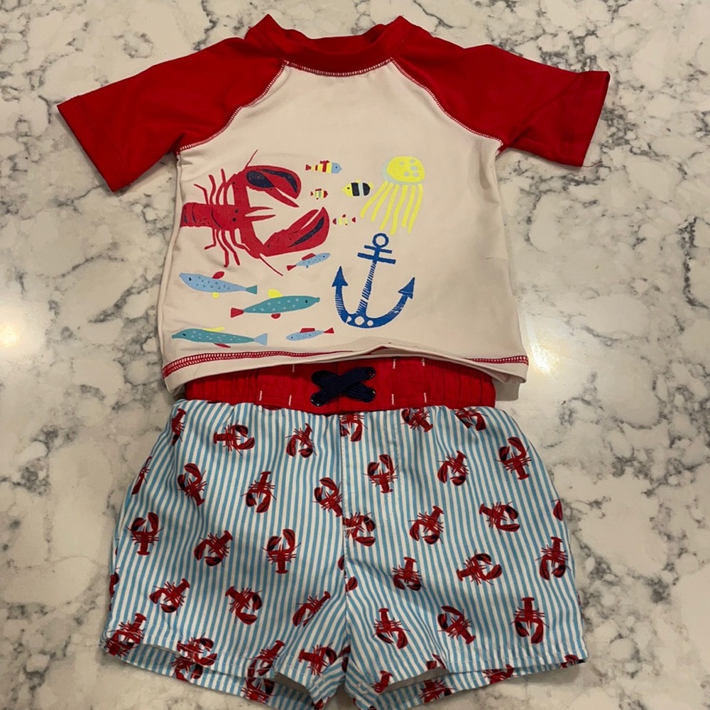 Cat & Jack Swim Trunks and Rash Guard